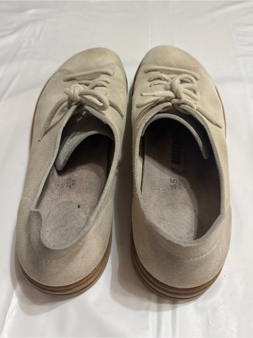Birkenstock Men's Suede Sneakers in Light Beige with Gum Sole